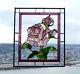 Leaded & Stained Glass Window Panel (Pink Rose & Rose Buds) Must see to believe