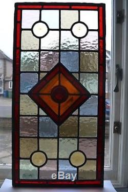 Leaded light stained glass window panel for above door. R761a. (MORE AVAILABLE!)