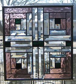 Log Cabin Stained Glass Window Panel EBSQ Artist