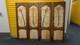 Lot of 4 vintage Tiffany Style custom made wooden door stained glass Calla Lily