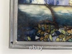 Louis C. Tiffany Peacock Stained Glass Glassmasters Hanging Panel 1990 USA