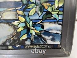 Louis C. Tiffany Peacock Stained Glass Glassmasters Hanging Panel 1990 USA