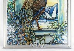 Louis C. Tiffany Peacock Stained Glass. Window Panel Sun Catcher By GlassMasters