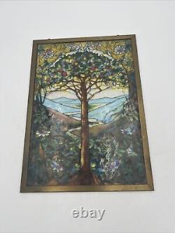 Louis C Tiffany Tree Of Life Stained Glass Window Panel 9x 13 Glassmaster