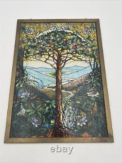 Louis C Tiffany Tree Of Life Stained Glass Window Panel 9x 13 Glassmaster