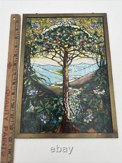 Louis C Tiffany Tree Of Life Stained Glass Window Panel 9x 13 Glassmaster