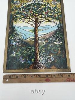 Louis C Tiffany Tree Of Life Stained Glass Window Panel 9x 13 Glassmaster