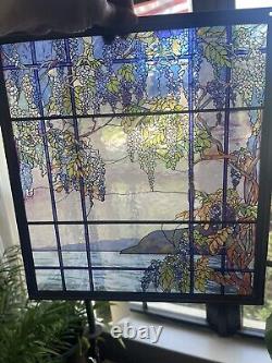 Louis Comfort Tiffany Landscape Window Oyster Bay Stained Glass Art Panel