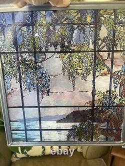 Louis Comfort Tiffany Landscape Window Oyster Bay Stained Glass Art Panel