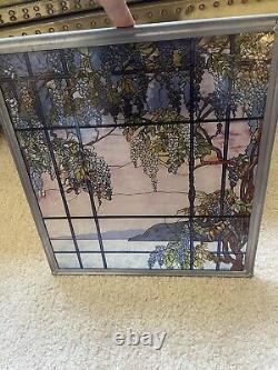 Louis Comfort Tiffany Landscape Window Oyster Bay Stained Glass Art Panel