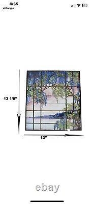 Louis Comfort Tiffany Landscape Window Oyster Bay Stained Glass Art Panel