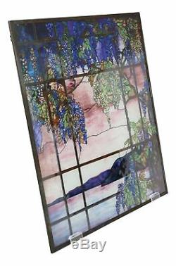Louis Comfort Tiffany Window View of Oyster Bay Stained Glass Art Panel Decor
