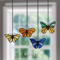 Lovely Butterflies Stained Glass Window Panel Set