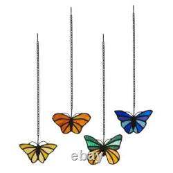 Lovely Butterflies Stained Glass Window Panel Set