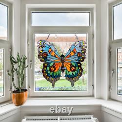 MARIPOSA 21 x 20 Tiffany-Style Butterfly Stained Glass Window Panel