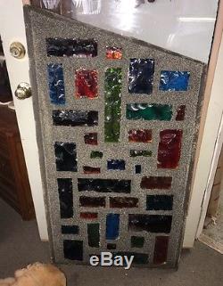 MCM Chunk Stained Glass Architectural Panel