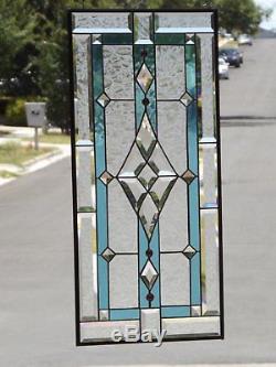 MISTIQUEBeveled Stained Glass Window Panel 30 3/8 x 14 3/8 (77x36cm)