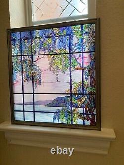 MMA Tiffany Stained Glass Panel View of Oyster Bay