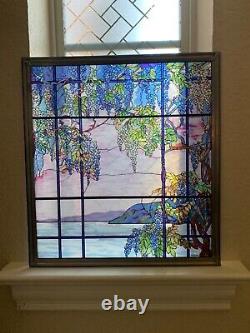 MMA Tiffany Stained Glass Panel View of Oyster Bay