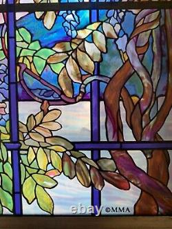 MMA Tiffany Stained Glass Panel View of Oyster Bay