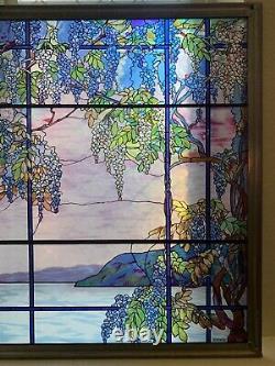MMA Tiffany Stained Glass Panel View of Oyster Bay
