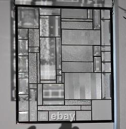 MODERN-CLEAR- Privacy-Stained Glass Window Panel-21 5/8 18 1/8 HDMA-US