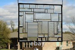 MODERN-CLEAR- Privacy-Stained Glass Window Panel-21 5/8 18 1/8 HDMA-US