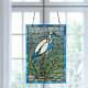 Majestic Crane Tiffany Style Stained Glass Window Panel Suncatcher 12in x 18in