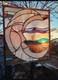 Man in the Moon 15x17 Contemporary Stained Glass Art Made By Jessica Joy Myers