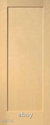 Maple 1 Panel Flat Mission / Shaker Stain Grade Solid Core Interior Wood Doors