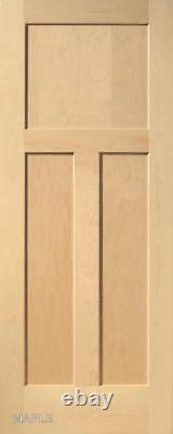 Maple 3 Panel Mission Shaker Flat Panel Stain Grade Solid Core Interior Doors
