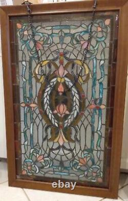 Matched set of stained glass panel 20.5 x 34.75 handcrafted