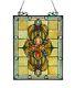 Medallion Tiffany Style Stained Glass Window Panel 18 x 25 LAST ONE THIS PRICE