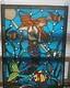 Mermaid & Fish Stained Glass Window Panel -Tiffany Style Glass Hanging Art 18x25