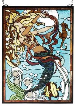 Mermaid of the Sea Stained Glass Hanging Panel