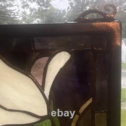 Meyda Tiffany Floral Stained Glass Hanging Panel Art Nouveau 26 x 10