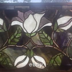 Meyda Tiffany Floral Stained Glass Hanging Panel Art Nouveau 26 x 10