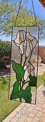 Meyda Tiffany MCM Stained Glass Window Calla Lilly 20x 9