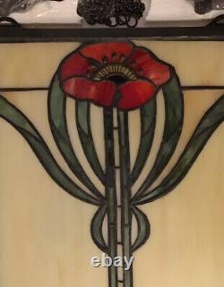 Meyda Tiffany Poppy Stained Glass Panel Hand Crafted