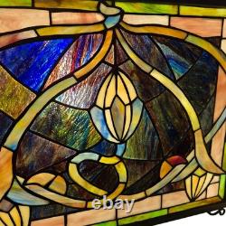 Meyda Tiffany Solstice Stained Glass Window Panels (2) Art Nouveau Sunflower