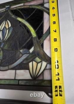 Meyda Tiffany Solstice Stained Glass Window Panels (2) Art Nouveau Sunflower