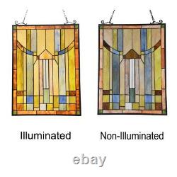 Mission Design Stained Glass Window Panel Tiffany Style Home Decor