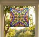 Mission Stained Glass Art Window Panel Suncatcher Multicolor Geometric 24x24in