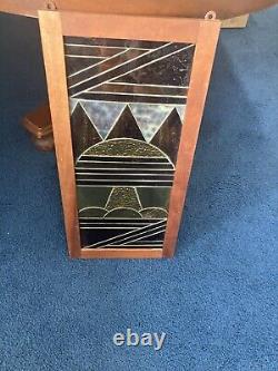 Mission Style Transom, Stained Glass Window Vintage Payne Panel