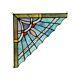 Mission Tiffany Style Stained Glass Corner Window Panels 8 Handcrafted PAIR