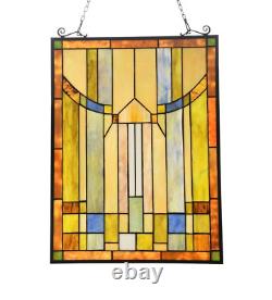 Mission Tiffany Style Stained Glass Hanging Window Panel Suncatcher
