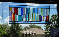 Modern, Stained Glass Panel, Rectangular, Window Hanging privacy