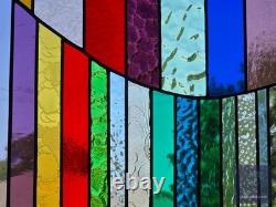 Modern, Stained Glass Panel, Rectangular, Window Hanging privacy