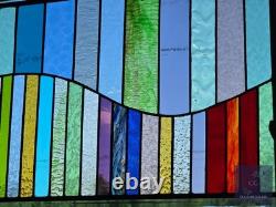 Modern, Stained Glass Panel, Rectangular, Window Hanging privacy