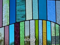 Modern, Stained Glass Panel, Rectangular, Window Hanging privacy